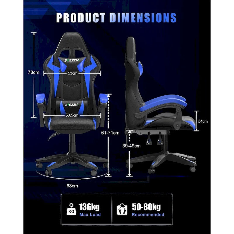 Fauteuil de jeu avec lumières LED RGB et design ergonomique