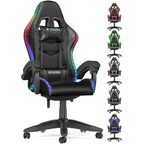 Fauteuil de jeu avec lumières LED RGB et design ergonomique