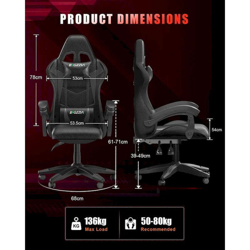 Fauteuil de jeu avec lumières LED RGB et design ergonomique