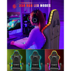 Fauteuil de jeu avec lumières LED RGB et design ergonomique