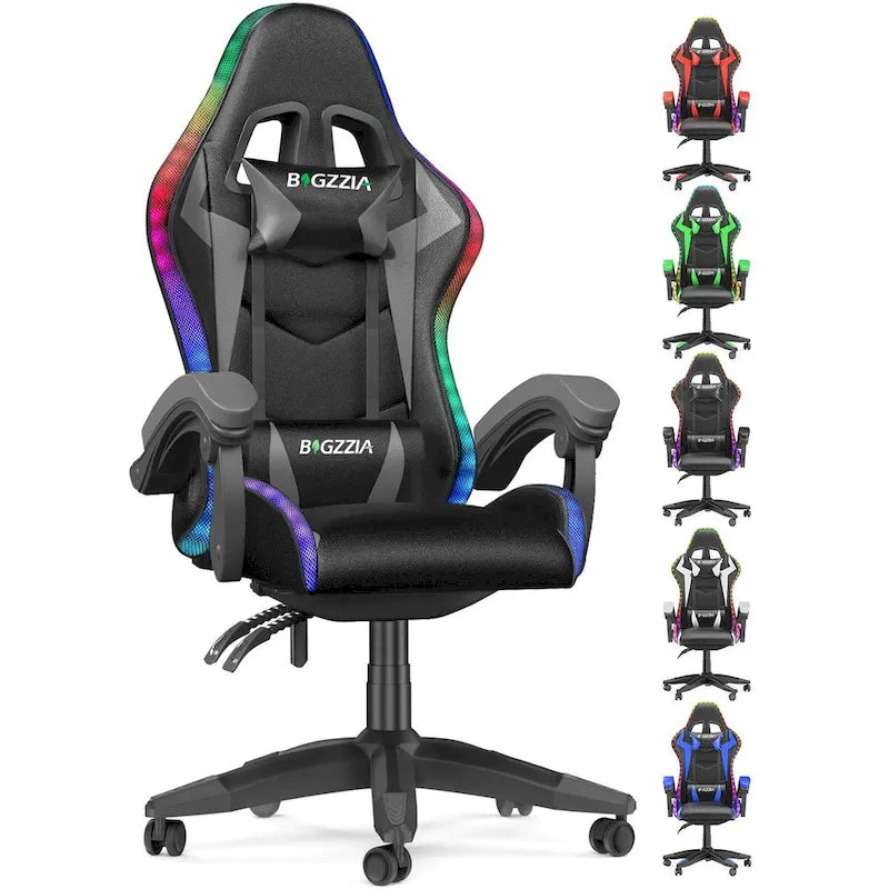 Fauteuil de jeu avec lumières LED RGB et design ergonomique