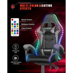 Fauteuil de jeu avec lumières LED RGB et design ergonomique