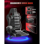 Fauteuil de jeu avec lumières LED RGB et design ergonomique