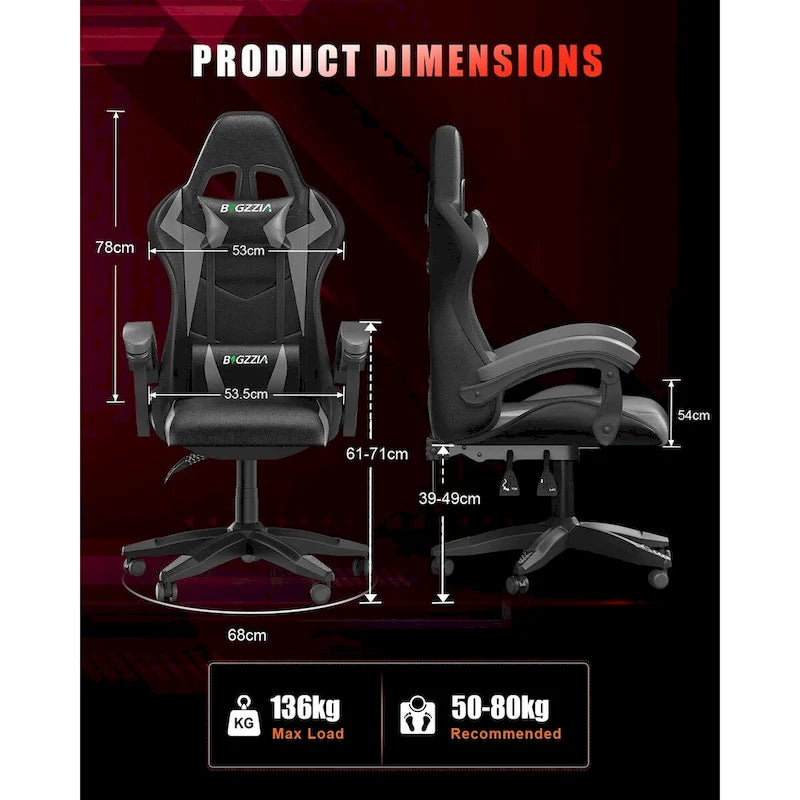 Fauteuil de jeu avec lumières LED RGB et design ergonomique
