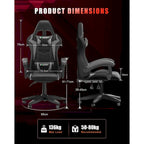 Fauteuil de jeu avec lumières LED RGB et design ergonomique