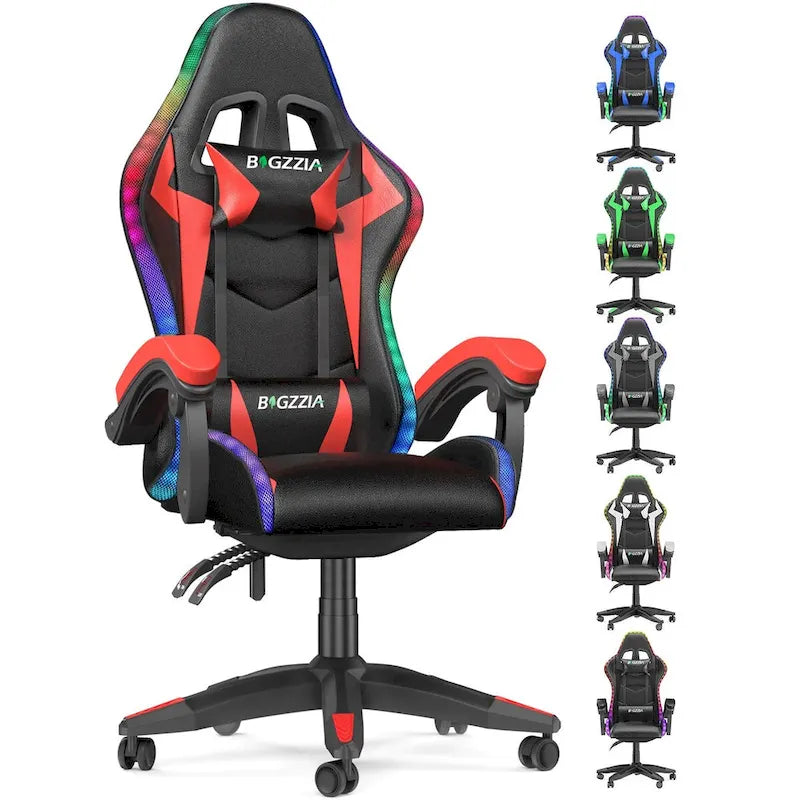 Fauteuil de jeu avec lumières LED RGB et design ergonomique