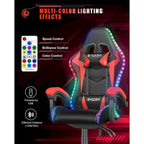 Fauteuil de jeu avec lumières LED RGB et design ergonomique