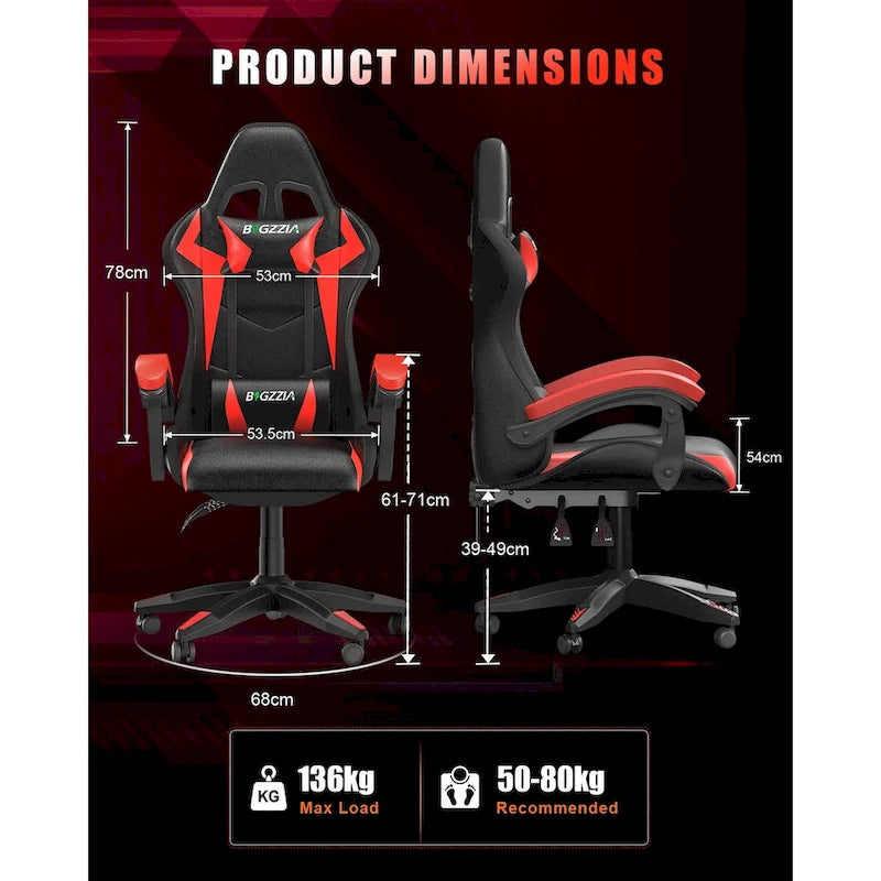 Fauteuil de jeu avec lumières LED RGB et design ergonomique