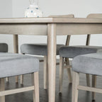 Ensemble de salle à manger rectangulaire en bois gris moderne