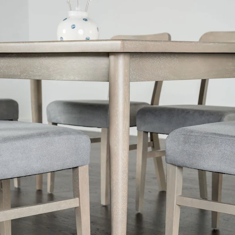 Ensemble de salle à manger rectangulaire en bois gris moderne
