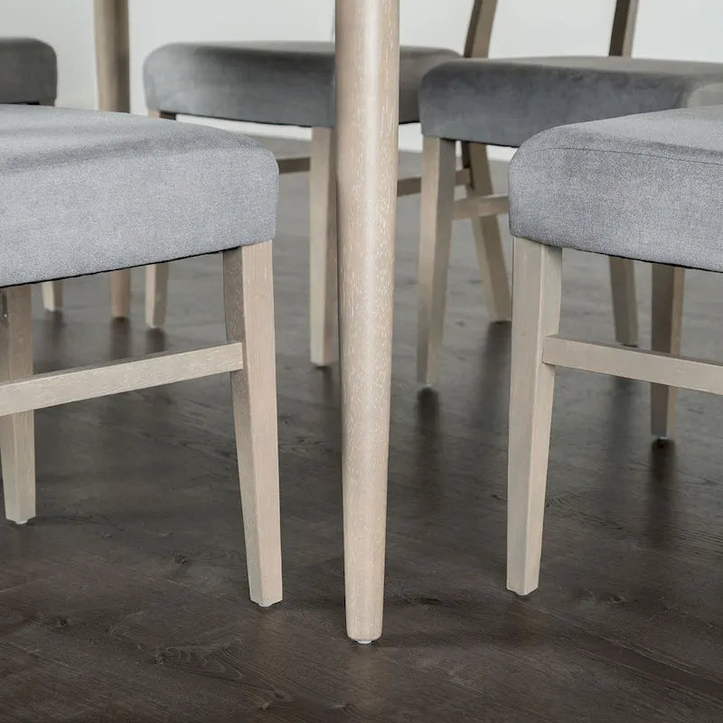 Ensemble de salle à manger rectangulaire en bois gris moderne