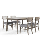 Ensemble de salle à manger rectangulaire en bois gris moderne