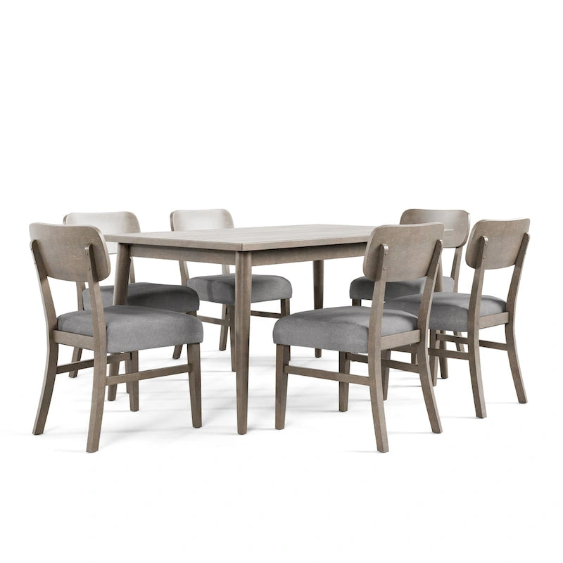 Ensemble de salle à manger rectangulaire en bois gris moderne