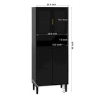 Meuble de rangement haut avec portes vitrées et tiroirs