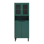 Meuble de rangement haut avec portes vitrées et tiroirs