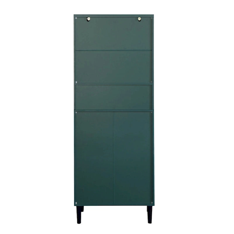 Meuble de rangement haut avec portes vitrées et tiroirs