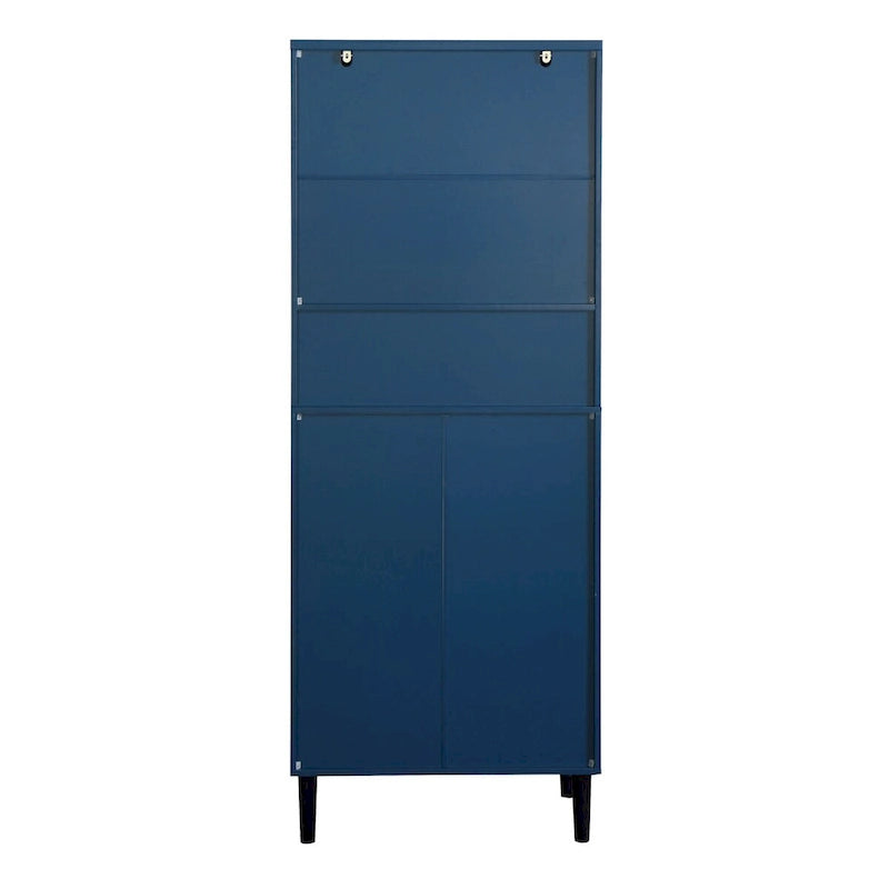 Meuble de rangement haut avec portes vitrées et tiroirs