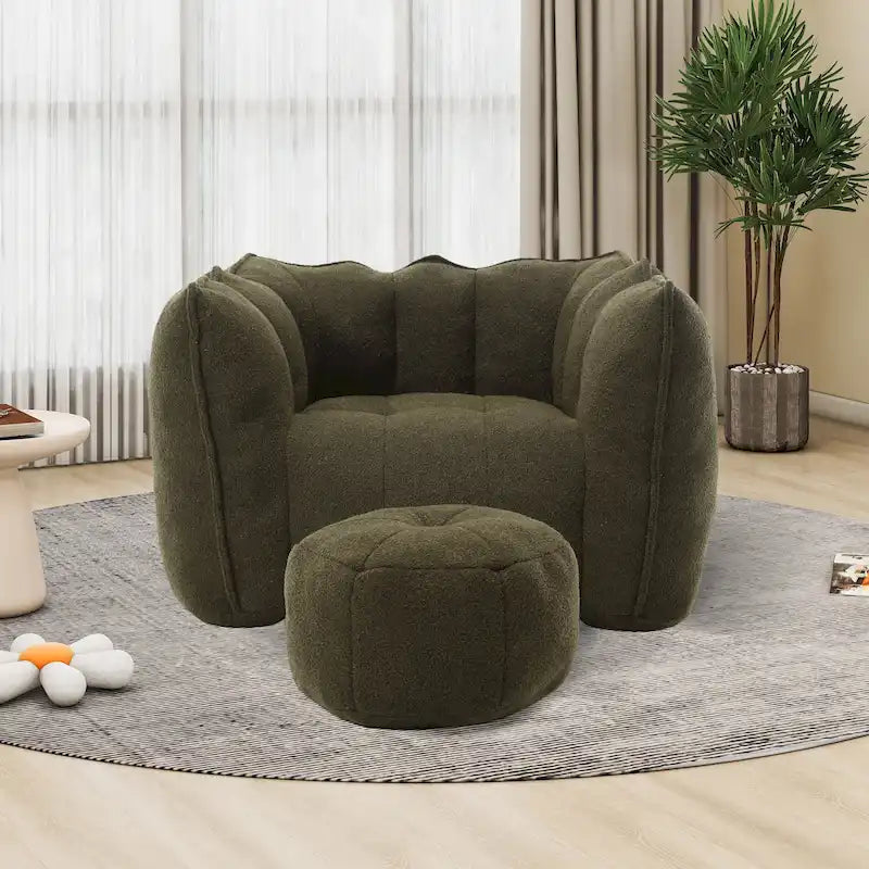 Fauteuils canapé pouf paresseux pour adultes avec ottoman