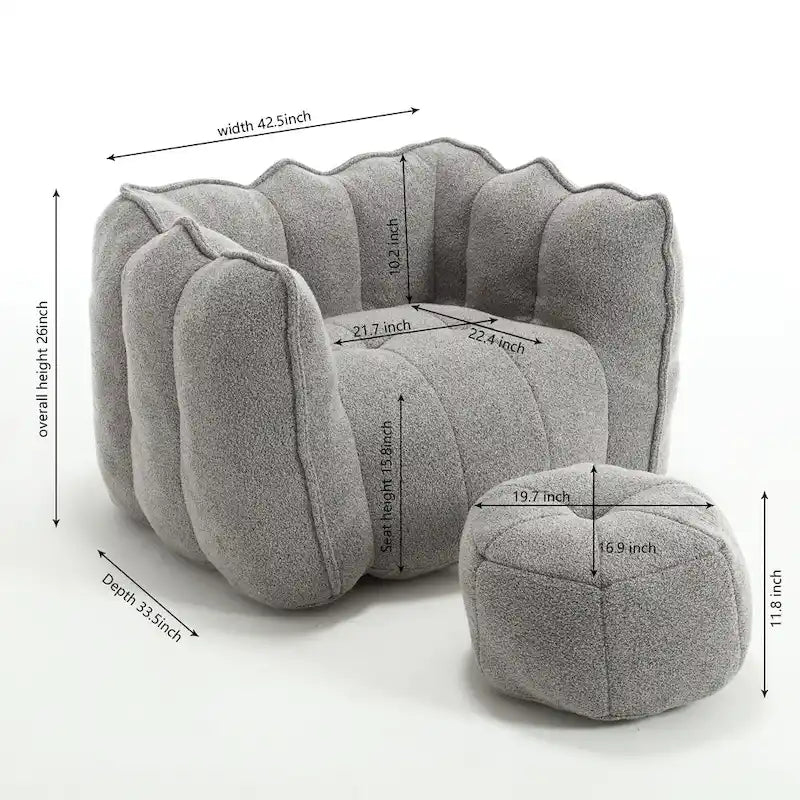 Fauteuils canapé pouf paresseux pour adultes avec ottoman