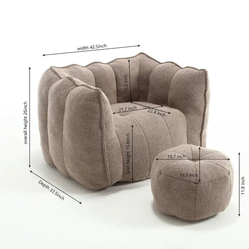 Fauteuils canapé pouf paresseux pour adultes avec ottoman