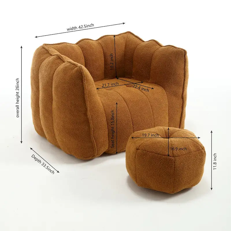 Fauteuils canapé pouf paresseux pour adultes avec ottoman