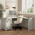 Bureau d'angle 60 W avec meuble de rangement – Style ferme moderne