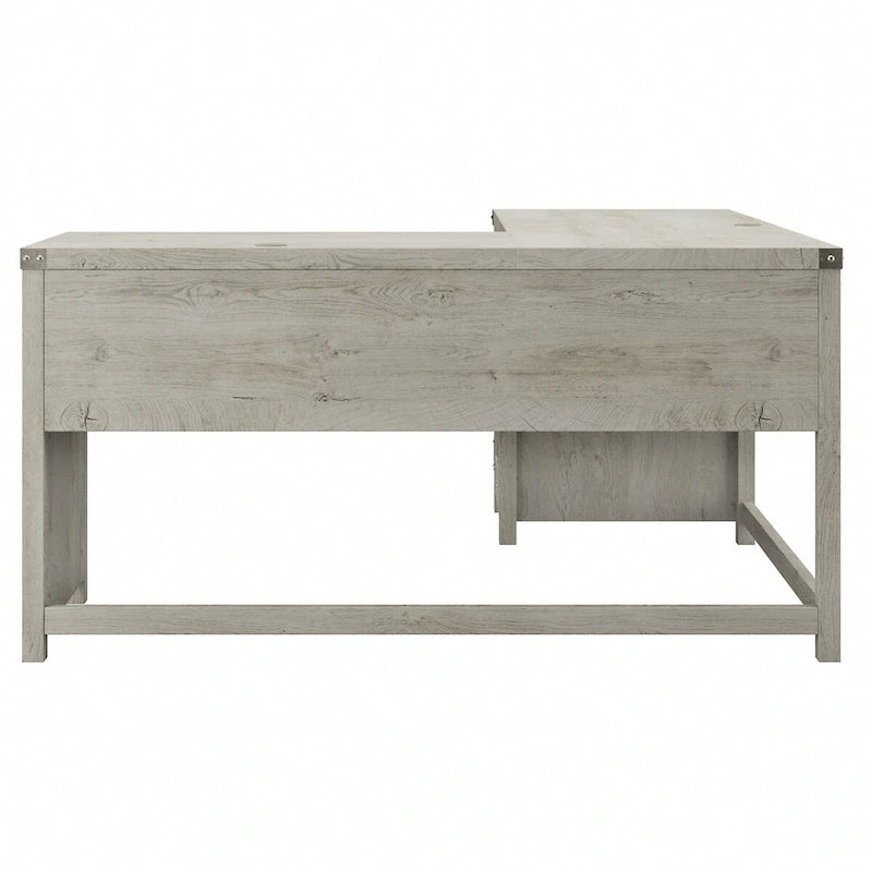 Bureau d'angle 60 W avec meuble de rangement – Style ferme moderne