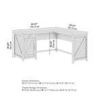 Bureau d'angle 60 W avec meuble de rangement – Style ferme moderne