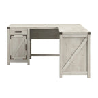 Bureau d'angle 60 W avec meuble de rangement – Style ferme moderne