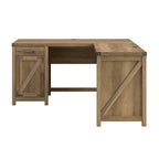 Bureau d'angle 60 W avec meuble de rangement – Style ferme moderne