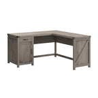 Bureau d'angle 60 W avec meuble de rangement – Style ferme moderne